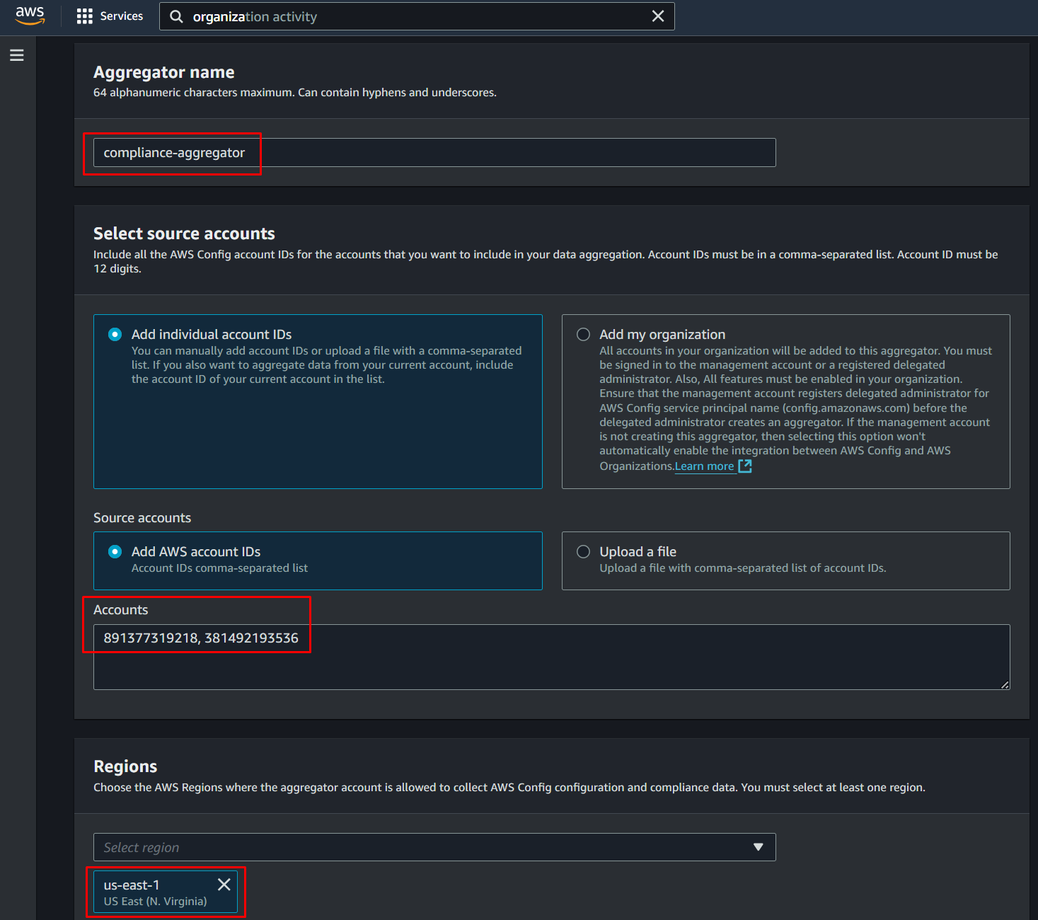 Aggregators configure