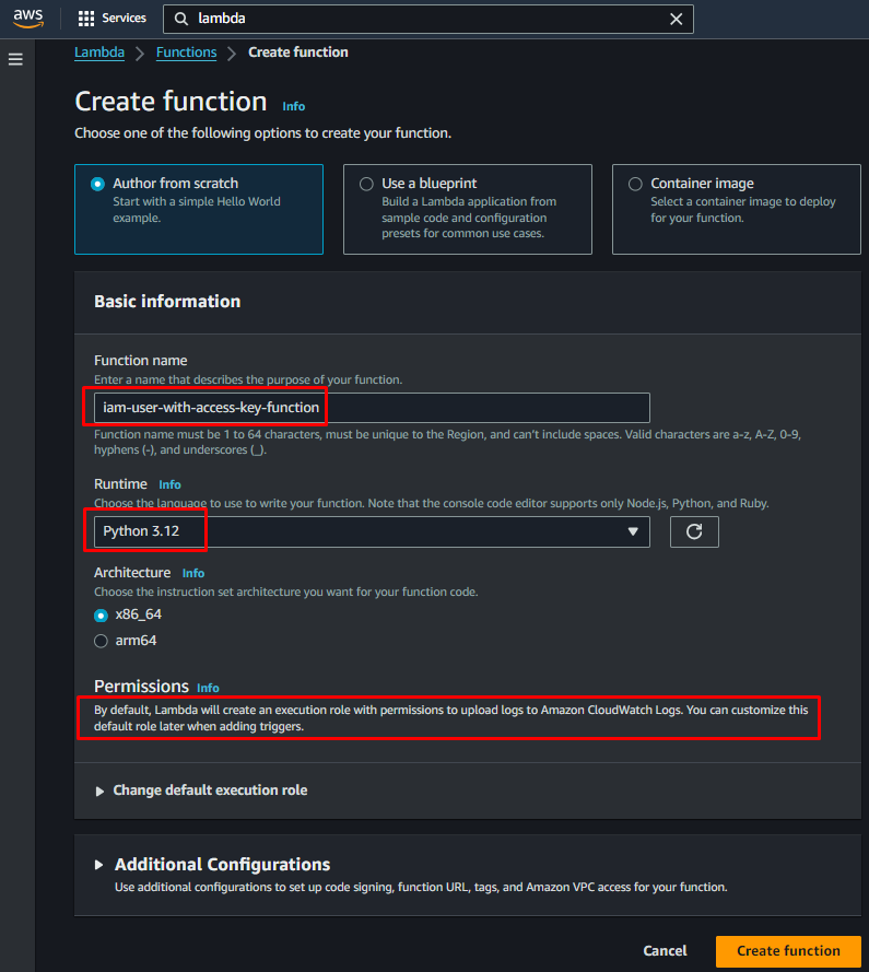 Custom Rules Create Lambda Function