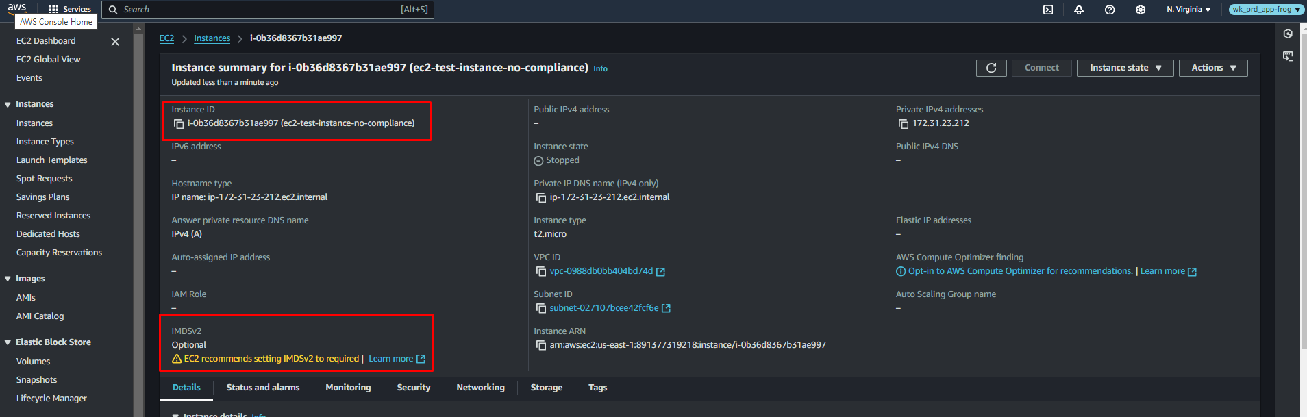 Remediation instance non_compliant detail